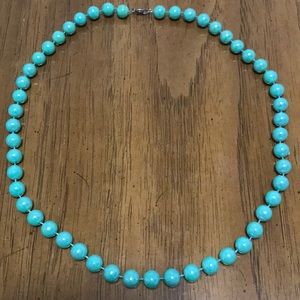 Vintage 1980’s Pearlescent Teal Ball Necklace.